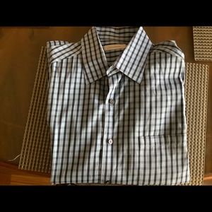 Zegna men’s cotton long sleeve shirt blue size XXL